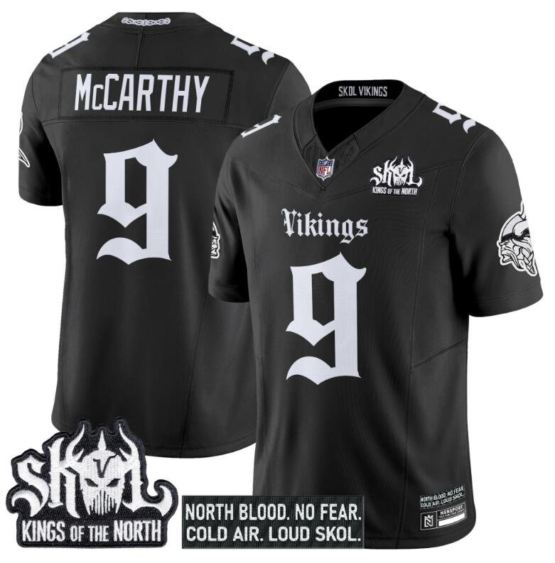 Men's Minnesota Vikings Active Player Custom Black 2025 F.U.S.E. Kings Of The North Patch 'Gothic Norseblood Edition' Vapor Untouchable Limited Stitched Football Jersey Men's Minnesota Vikings Active Player Custom Black 2025 F.U.S.E. Kings Of The North Patch 'Gothic Norseblood Edition' Vapor Untouchable Limited Stitched Football Jersey